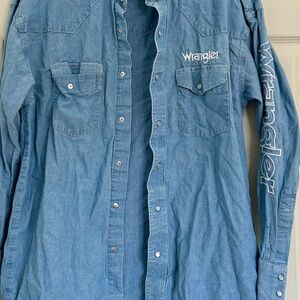 Wrangler Light Blue Denim Snap-Front Western Shirt